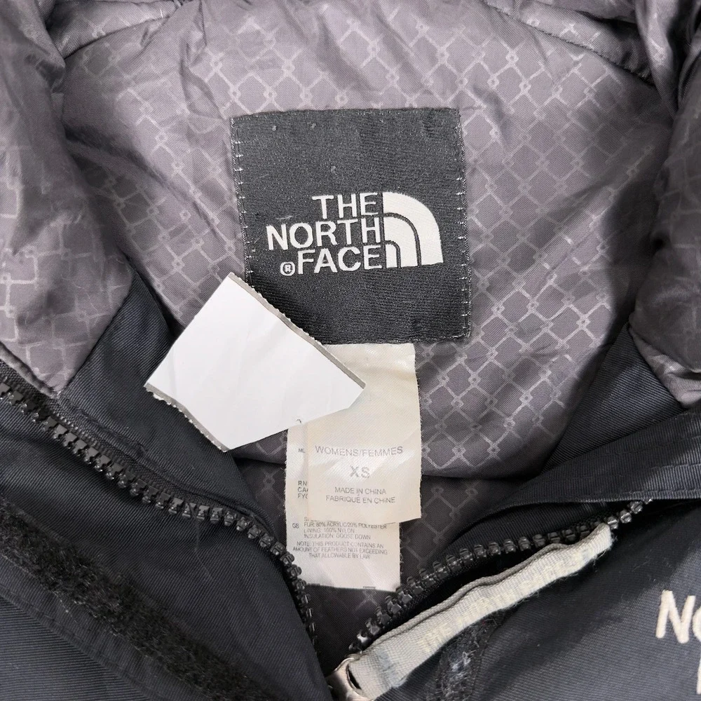 The North Face Womens XS Black HyVent Goose Down Hooded Belted Winter Parka